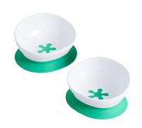 doddl 2-in-1 Baby and Toddler Bowl (Aqua Twin Pack)