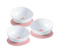 doddl 2-in-1 Baby and Toddler Bowl with Suction and Non-Slip Base. Baby Weaning Essentials (Dusky Rose (Triple Pack))