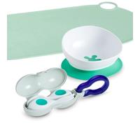 doddl Baby First Feeding Set (6-12 Months) - Baby Cutlery + 2-in-1 Suction & Non-Slip Bowl, BLW Weaning Starter Kit (Cutlery + Placemat + Bowl (Fresh Green))