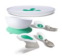 Doddl Confident Eater Set (24-48 Months) - Toddler 3-Piece Cutlery Set + Non-Slip Plate - Safe Knife, Fork & Spoon for Kids (Preschool Mealtime Set)