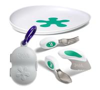 Doddl Confident Eater Set (24-48 Months) - Toddler 3-Piece Cutlery Set + Non-Slip Plate - Safe Knife, Fork & Spoon for Kids (School-Ready Lunch Set)