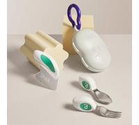 doddl Kinderbesteck-Set für Kleinkinder und Babys ab 12 Monate | Gabel, Löffel & Messer | Esslernbesteck |Babybesteck aus Edelstahl | selbständig Essen lernen | Ergonomische Griffe| Aqua
