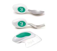 doddl 3-Piece Knife, Spoon and Fork Set - Learn to use Toddler Cutlery in Minutes, 1 Year Old & up, Baby-Led Weaning Supplies, Aqua