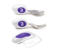 doddl 3-Piece Knife, Spoon and Fork Set - Learn to use Toddler Cutlery in Minutes, 1 Year Old & up, Baby-Led Weaning Supplies, Indigo