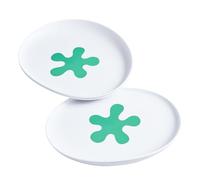 doddl Toddler Plate, Baby-Led Weaning Plate with Non-Slip Base, Child Self-Feeding, Baby Feeding Essentials, Dishwasher-Safe, BPA-Free (Aqua (Twin Pack))