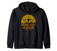 Dodge City Kansas Est. 1872 KS Wild West Zip Hoodie