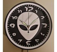 Dodge Designs Glow In The Dark Alien Head Wall Light Clock