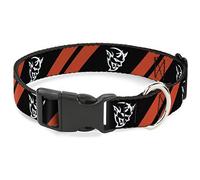 Dodge Pet Collar, Dog Collar Plastic Buckle, Dodge Stripes Demon Icon Black Red White, 15 to 24 Inches 1.0 Inch Wide