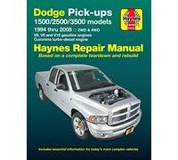 Dodge Ram 1500, 2500, 3500, (1994 - 2008) : with V6, V8 and V10 gasoline and Cummins turbo-diesel engines, 2WD & 4WD