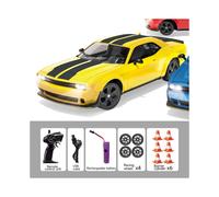 (Dodge Yellow) Cross Border Ae86 Drift High Speed Remote Control Car Racing Light Charging Dynamic Sports Car Model