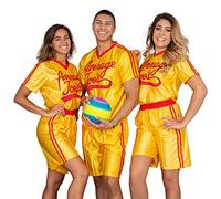 Dodgeball Average Joe's Adult Yellow Jersey and Shorts Set Halloween Costume Cosplay, Yellow, XXXXL