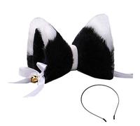 Dodheah Cat Ear Fox Headband Hairband Fancy Dress Hair Clip Hair Hoop Hair Accessories for Women Girls Daily Decoration and Party Black Whites