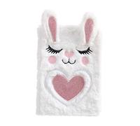 Dodheah Girls Boys Plush Notebook Diary 3D Cute Animal Designs A5 Size Journal School Birthday Christmas Gifts for Girls Kids White Rabbit