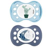 Dodie 2 Anatomical Soothers Day Night 0-6 Months - Cactus/Moon