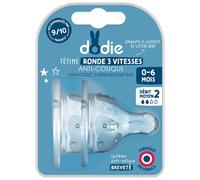 Dodie - Anti-Colic Round Teat, Initiation+, 0-6 Months, Flow Rate 2