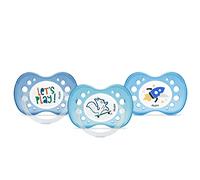 DODIE, Anatomical Dummies Day and Night, Dummy for Babies, +18 Months, BPA-Free, Resistant, Blue, Boy, Pack of 3 Including 1 Phosphorecent