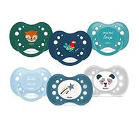 DODIE, Anatomical Pacifier Day and Night Pacifier for Babies from 18 Months BPA Free Durable Blue Boys Pack of 6 Including 2 Phosphorescent Random Decoration
