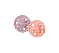 DODIE Gaia Round Pacifiers, Baby Pacifier, 6-36 Months, Pink, Pack of 2