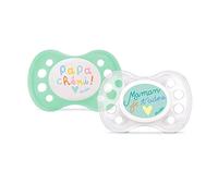 DODIE Pack of 2 Anatomical Dummies - 0-6 Months - BPA Free, Hard Wearing - Mum and Dad - with or Without Random Ring