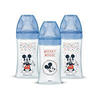 Dodie Set of 3 Anti-Colic Initiation+ Bottles, Mickey, 270 ml, 0-6 Months, Round Teat, Flow 2 Dodie - Juego of 3 Anti-Cólico Iniciación + Bottles, 270 ml, 0-6 Meses, Chupete Redondo, Caudal 2, Blue