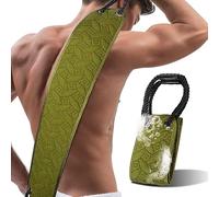 dodiff Exfoliating Back Scrubber for Use in Shower, 38.5 Inch Back Washer with Handles, Dual-Sided Body Exfoliator for Daily & Deep Skin Cleaning, Bath Back Scrub Washcloth for Men & Women (Green)