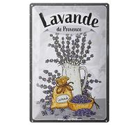 Dodino 20 x 30 cm, Lavender De Provence, Metal Sign with Lavender Motif, Vintage Style, Retro Metal Sign Flora Flowers Lavender Provence