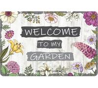 DODINO 20 x 30 cm Retro Tin Sign Welcome to My Garden Vintage Retro Metal Sign Flora Flowers