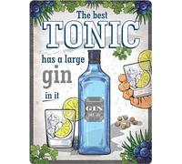 DODINO 30 x 40 cm Tin Sign, Gin and Tonic, Funny Metal Signs, Vintage Decoration for Party Room, Irish Pub and Kitchen, Gift Idea as Bar Accessories