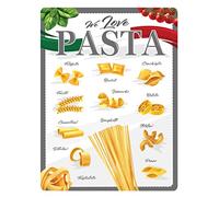 Dodino 30 x 40 cm Tin Sign, Pasta Menu, Decorative Home Accessory, Decorative Metal Sign for All Kitchen