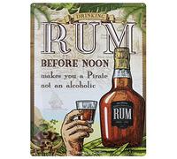 Dodino 30 x 40 cm Tin Sign, RUM, Funny, Decorative Home Accessory, Decorative Metal Sign for All Bar Counter or Pub Owners