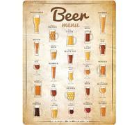 DODINO Beer Menu Tin Signs, Decorative Home Accessory, Beer Sign, Decorative Metal Sign for All Bar Counter or Pub Owners 30 x 40 cm
