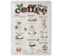 DODINO 30 x 40 cm Retro Tin Signs Coffee Menu Decorative Vintage Kitchen Coffee Fans Gift Idea Coffee, Espresso, Capucchino, Caffe Latte Overview Recipe Decorative Coffee Bar Sign