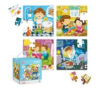 Dodo D300130 Educational 4 in 1 Daily Routines Puzzle 72 Pieces, Various