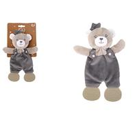 DODO D'AMOUR - Bear - Teething Animal - 012390-25 cm - Grey - Birth - Plush Toy Baby - from 0 Months