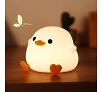 DoDo Duck Night Light - Cute Duck - Shaped Lamp, Soft Silicone Dimmable Nursery Light, Touch - Control & Rechargeable - Ideal for Kids' Bedrooms, Living Rooms, Boys & Girls