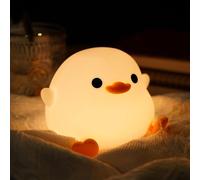 Dodo Duck Night Light: Cute Silicone Duck Lamp, Dimmable Soft LED Nightlight with 20-Min Timer, Rechargeable Bedside Lamp, BPA-Free & RoHS-Certified