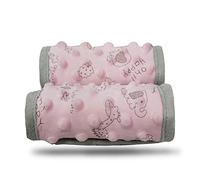 DODO NICI car seat Strap Cover for Baby, seat Belt Cover Cushion, Belt Pads fit Baby Carrier/Pushchair/Stroller, Cozy Peace Dotted Minky, Pink