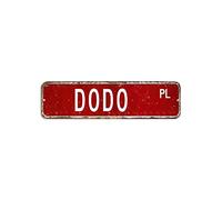 Dodo Street Sign Zoo Tin Sign 3x12in Customized Weatherproof Metal Wall Art Antique Metal Plaque Sign for Music Bar Club Men's Cave