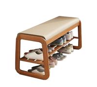 DODOBD 2 Tiers Shoe Rack Shoe Cabinet Shoe Bench with Seat Cushion Shoe Rack Shoe changing stool entrance shoe changing stool 55/80/100cm solid wood shoe changing stool Suitable entrance