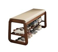 DODOBD 2 Tiers Shoe Rack Shoe Cabinet Shoe Bench with Seat Cushion Shoe Rack Shoe changing stool entrance shoe changing stool 55/80/100cm solid wood shoe changing stool Suitable entrance