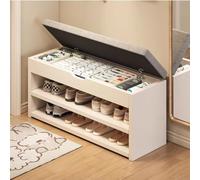 DODOBD Bench with Seat and Shoe Rack Wooden Shoe Bench with Cushion for Entryway Hallway Bedroom Living Room White