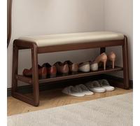 DODOBD Shoe Bench with Padded Seat,Hidden Storage Hallway Organiser Footwear Rack,Solid Wood Padded Seat,Mid-Century Modern Shoe Rack,For Living Room Lounge Hallway Bedroom,55/80/100cm