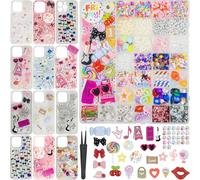 DoDoBeads 2250 Pcs Junk Phone Case Charms Kit, Charms for Customizing Cases, Kawaii Bow, Letter Beads, Nail Accessories, Flatback Pearls, Rhinestones, Cute Aesthetic Decor for Personalization