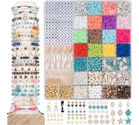 DoDoBeads Summer Bracelets Making Kit, Beach Bracelet Making Kit with Puka Shell Beads, Letter & Number Beads, Seashells, Spacers, Pearls, Jewelry Craft Set