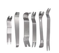 DODODIY Stainless Steel Trim Removal Tools 6PCS Trim Removal Tool Set, Universal Car Body Kit for Car Clips Removal, Dashboard Removal and Car Door Panel Trim Removal (Silver)