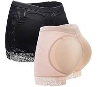 DODOING 2 Pack Fake Butt Lifter Pants Hip Enhancer Pads Underwear Shapewear Control Padded Panties Boyshorts for Women