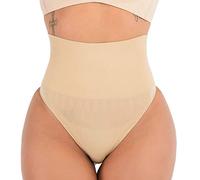 DODOING High Waisted Tummy Control Thong Pants Knickers Underwear Seamless Butt Lifter Shapewear Slimming Body Shaper Shorts for Women