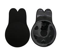 DODOING Invisible Rabbit Bra Reusable Lifting Br a Adhesive Strapless B ra Push Up Backless Sticky Br-as Push-Up Bra-s Lift Nippleless Covers (Black E/F)