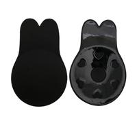 DODOING Invisible Rabbit Bra Reusable Lifting Br a Adhesive Strapless B ra Push Up Backless Sticky Br-as Push-Up Bra-s Lift Nippleless Covers (Black E/F)