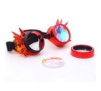 DODOING Kaleidoscope Goggles Steampunk Rave Glasses Goggles Crystal Rainbow Kaleidoscope Rave Glasses Rainbow Crystal Glass Lens